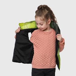 Детский жилет Зеленая текстура объемная, цвет: 3D-черный — фото 2