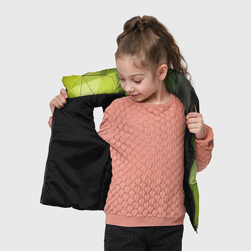 Детский жилет Зеленая текстура объемная / 3D-Черный – фото 4