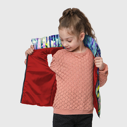 Детский жилет Прямотреугольный блочный паттерн / 3D-Красный – фото 4