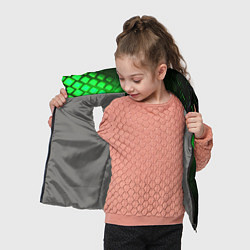 Детский жилет Неоновые зеленые пластины, цвет: 3D-светло-серый — фото 2
