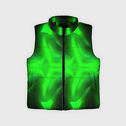 Детский жилет Black green abstract, цвет: 3D-черный