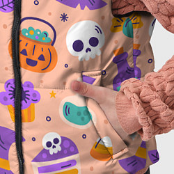 Детский жилет Halloween skulls pattern, цвет: 3D-светло-серый — фото 2