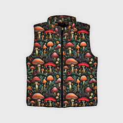 Детский жилет Сказочные грибы мухоморы паттерн