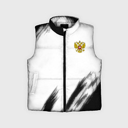 Детский жилет Russia sport черно белый, цвет: 3D-светло-серый