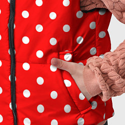 Детский жилет Белый горошек на красном, цвет: 3D-черный — фото 2