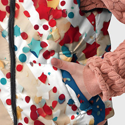 Детский жилет Новогодние линии красный синий, цвет: 3D-красный — фото 2