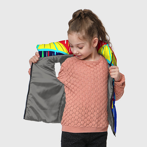 Детский жилет Два зонтика под дождём - нейросеть / 3D-Светло-серый – фото 4