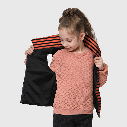 Детский жилет Полосатый красно-оранжевый и чёрный / 3D-Черный – фото 4