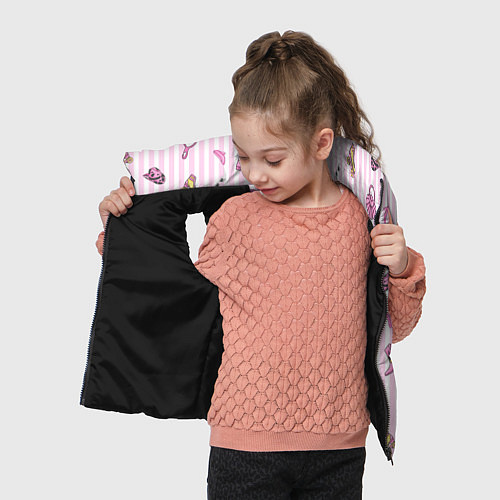 Детский жилет Барби - розовая полоска и аксессуары / 3D-Черный – фото 4