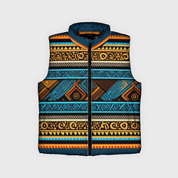 Детский жилет Этнический рисунок в горизонтальную полоску