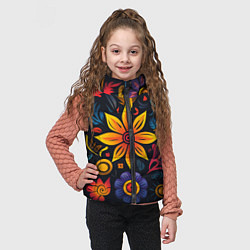 Детский жилет Растительный узор в латино-американском стиле, цвет: 3D-красный — фото 2