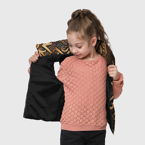 Детский жилет Асимметричный узор в викингском стиле / 3D-Черный – фото 4