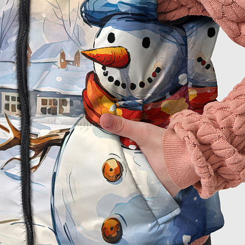 Детский жилет Снеговик новый год / 3D-Красный – фото 5