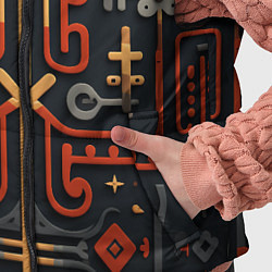 Детский жилет Абстрактный паттерн в славянском стиле на тёмном ф, цвет: 3D-черный — фото 2