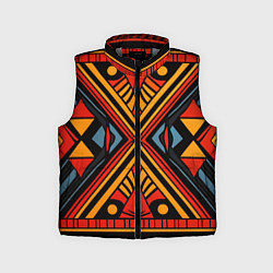 Детский жилет Геометрический узор в африканском стиле, цвет: 3D-светло-серый