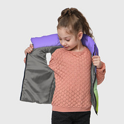 Детский жилет Фиолетовый мятный и желто-зеленый градиент, цвет: 3D-светло-серый — фото 2