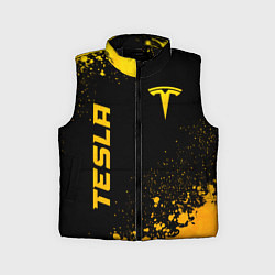 Детский жилет Tesla - gold gradient вертикально, цвет: 3D-черный