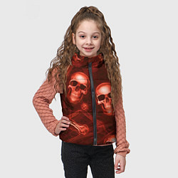 Детский жилет Красные черепа и кости, цвет: 3D-красный — фото 2