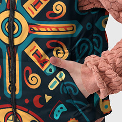 Детский жилет Симметричный орнамент в славянском стиле, цвет: 3D-черный — фото 2
