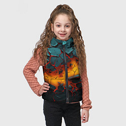 Детский жилет Разлом неоновых плит, цвет: 3D-красный — фото 2