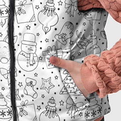 Детский жилет Черно-белый новогодний патерн, цвет: 3D-красный — фото 2