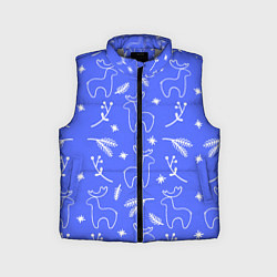 Детский жилет Синий рождественский принт с оленями