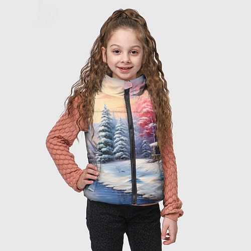 Детский жилет Сказочная метель подарков / 3D-Светло-серый – фото 3