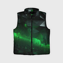 Детский жилет Асимметрия зеленого узора