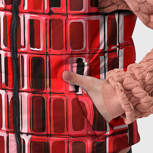 Детский жилет Красные прямоугольники / 3D-Красный – фото 5