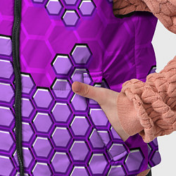 Детский жилет Фиолетовая энерго-броня из шестиугольников, цвет: 3D-светло-серый — фото 2