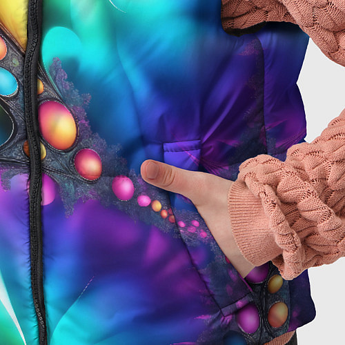 Детский жилет Розово синий фрактал / 3D-Красный – фото 5