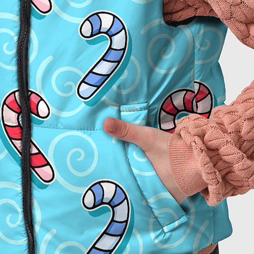 Детский жилет Новогодний леденец трость / 3D-Красный – фото 5