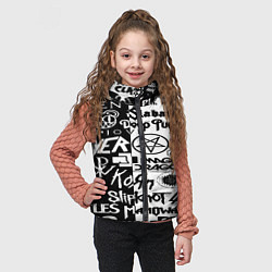 Детский жилет Логотипы лучших групп черно белый, цвет: 3D-светло-серый — фото 2