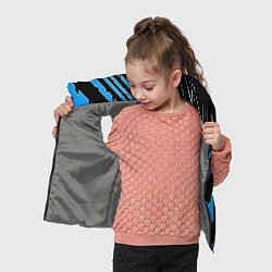Детский жилет Синие линии на чёрном фоне, цвет: 3D-светло-серый — фото 2