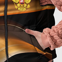 Детский жилет Герб России на черном золотом фоне, цвет: 3D-светло-серый — фото 2