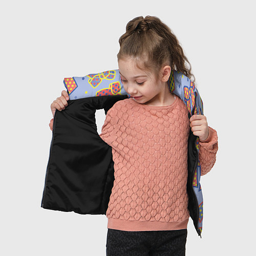 Детский жилет Узор с яркими разноцветными бантами в горошек / 3D-Черный – фото 4