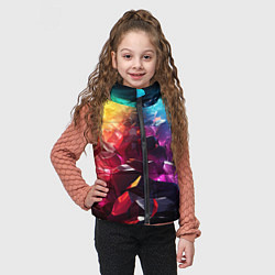 Детский жилет Радужные блестящие камни, цвет: 3D-светло-серый — фото 2