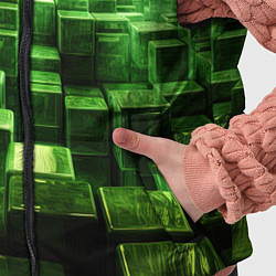 Детский жилет Зеленые квадраты в лабиринте, цвет: 3D-черный — фото 2
