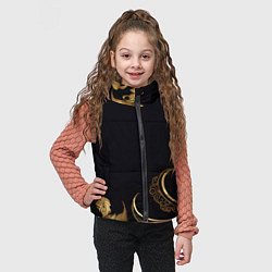 Детский жилет Золотистые объемные листья и узоры, цвет: 3D-красный — фото 2