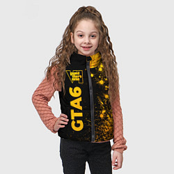 Детский жилет GTA6 - gold gradient по-вертикали, цвет: 3D-черный — фото 2