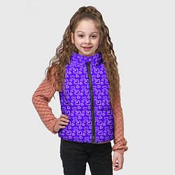 Детский жилет Паттерн маленькие сердечки фиолетовый, цвет: 3D-черный — фото 2