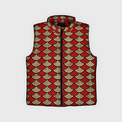 Детский жилет Золотая и красная чешуя