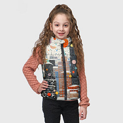 Детский жилет Новогодний город, цвет: 3D-черный — фото 2