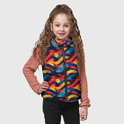 Детский жилет Разноцветные полосы волны, цвет: 3D-светло-серый — фото 2