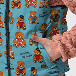 Детский жилет Мишки и цитаты из сериала слово пацана, цвет: 3D-красный — фото 2