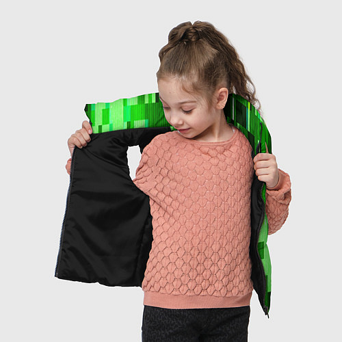 Детский жилет Зелёный глитч / 3D-Черный – фото 4