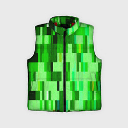 Детский жилет Зелёный глитч, цвет: 3D-красный