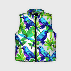 Детский жилет Паттерн маленькое синее колибри