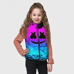 Детский жилет Маршмэллоу x бтс неоновый стиль, цвет: 3D-черный — фото 2