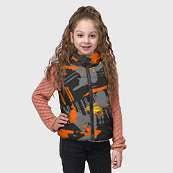 Детский жилет Разноцветная текстурная геометрия, цвет: 3D-светло-серый — фото 2